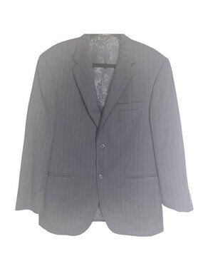 Andrew Fezza Blazer Navy Blue PinstripeSport Coat Jacket 42R